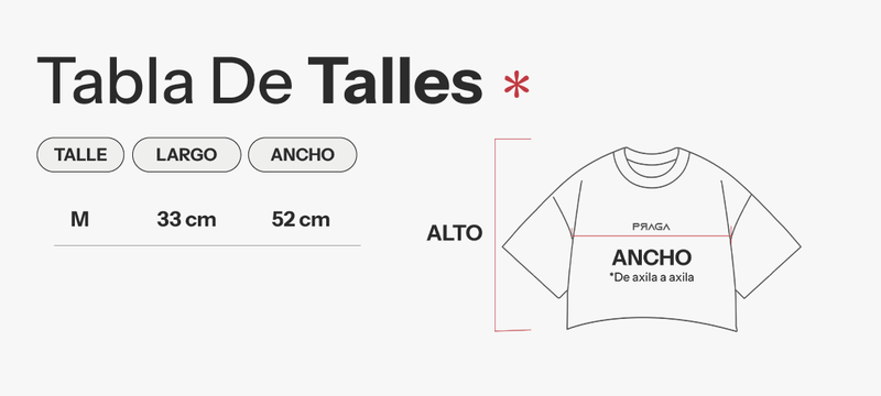 Tabla de talles de Crop Minimal - Negro