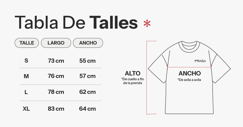 Tabla de talles de Remera Vintage Rodman