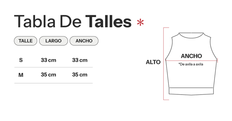 Tabla de talles de Top Savage