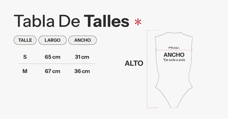 Tabla de talles de Body Angels