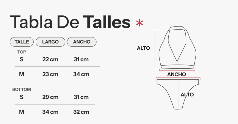 Tabla de talles de Conjunto Femme Uniform I